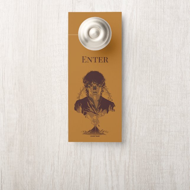 Affichette De Porte Graphique d'inscription FRODO™ MOUNT DOOM™ Tengwar (Sur le bouton)