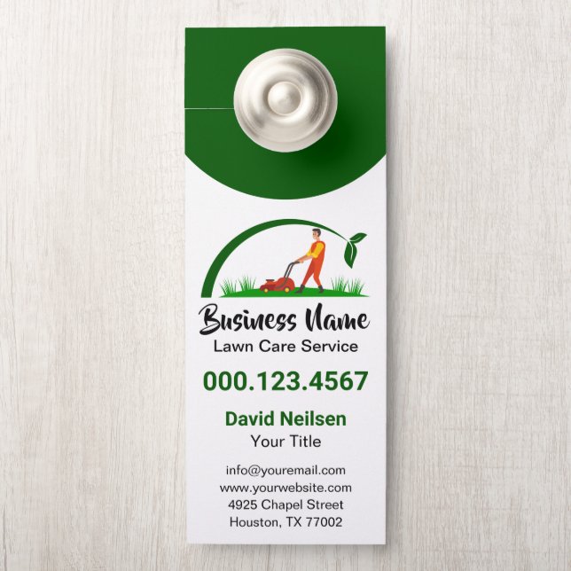 Affichette De Porte Green Grass Simple Soin De Pelouse Aménagement Pay (Sur le bouton)