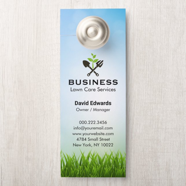 Affichette De Porte Green Modern Landscaping Soins de pelouse (Sur le bouton)