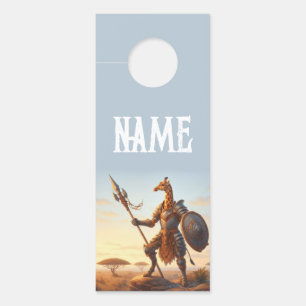 Affichette De Porte Guerrier de girafe