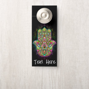 Affichette De Porte Hamsa Fatma Main Psychedelic Art