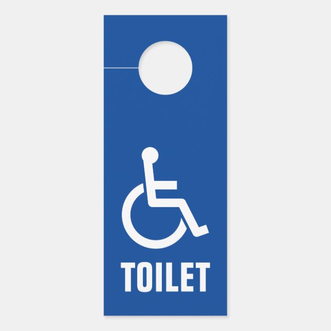 Affichette De Porte Handicap Handicap Salle de toilettes pour fauteuil (Devant)