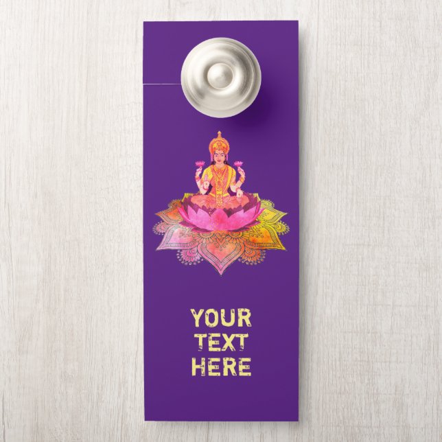 Affichette De Porte Happy Diwali - Deepalavi Lakshmi Goddess 4 (Sur le bouton)