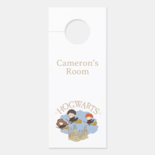 Affichette De Porte HARRY POTTER™, Hermione & Ron Fly Over HOGWARTS™