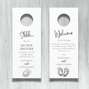 Affichette De Porte Huîtres Noir Blanc Shhh Ne Dérangez Pas Mariage