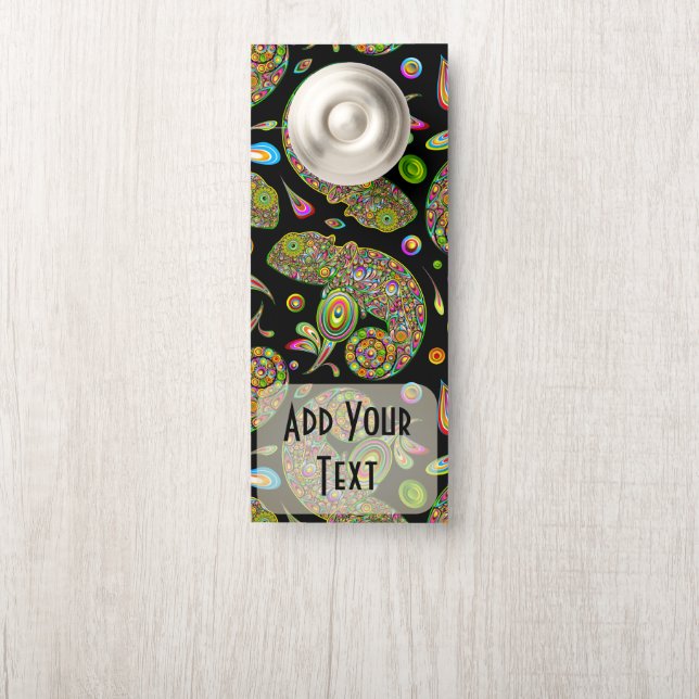 Affichette De Porte Imaginaire psychédélique de Chameleon (Sur le bouton)