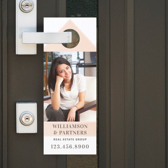 Affichette De Porte Immobilier minimal et professionnel Blush Home (Créateur téléchargé)