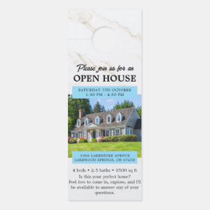 Affichette De Porte Invitation à la Journée Portes Ouvertes Immobilier