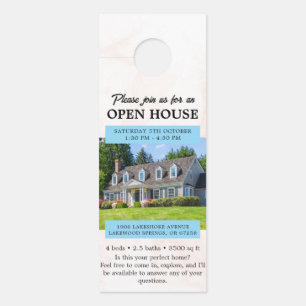 Affichette De Porte Invitation à la Journée Portes Ouvertes Immobilier