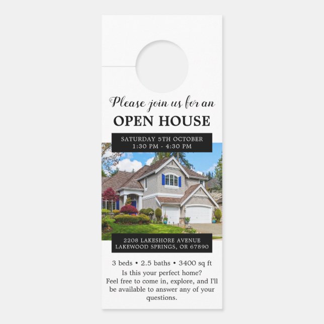 Affichette De Porte Invitation Open House Agriculture immobilière (Devant)