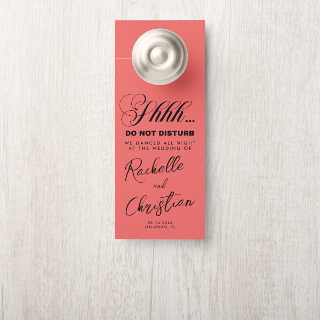 Affichette De Porte Invité du Mariage de calligraphie de script minima (Sur le bouton)