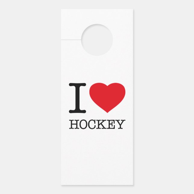 AFFICHETTE DE PORTE J'AIME LE HOCKEY (Devant)