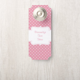 Affichette De Porte Jolie et rose Polka Dot Chambre Vintage
