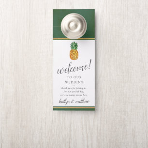 Affichette De Porte La collection de Mariages d'ananas tropicaux