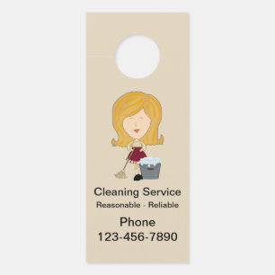 Affichette De Porte La publicité de voisinage de service de nettoyage