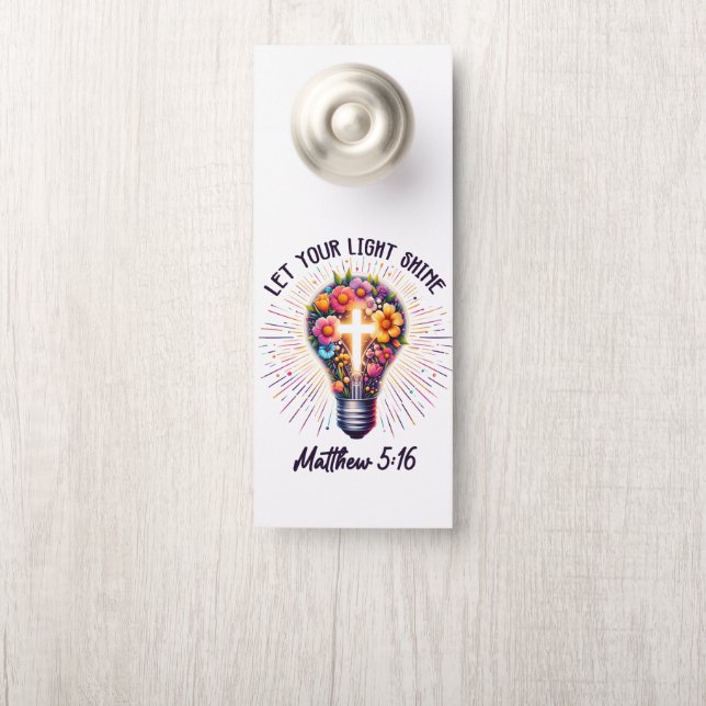 Affichette De Porte Laisser Briller Votre Lumière (Sur le bouton)