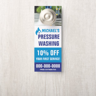 Affichette De Porte Lavage à double pression de 3,5 po x 8,5 po