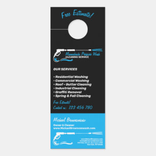 Affichette De Porte Lavage de pression professionnel et nettoyage de l