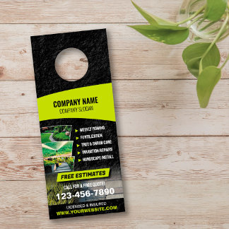 Affichette De Porte Lawn Care Door Hanger Landscaping Door Hanger