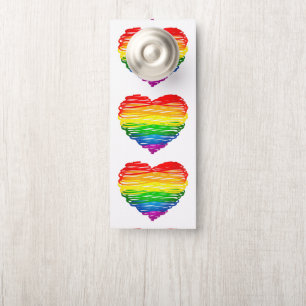 Affichette De Porte Le cœur arc-en-ciel de SlipperyJoe griffonné tourb