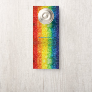 Affichette De Porte Le drapeau tie-dyé de SlipperyJoe arc-en-ciel pres
