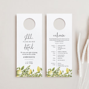 Affichette De Porte Lettre de bienvenue CITRON Lemon Mariage Ne pas dé