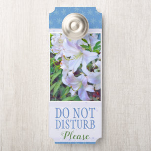 Affichette De Porte Lilium "Casa Blanca" [Signe de poignée de porte]