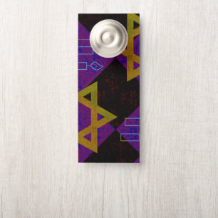 Affichette De Porte L'image à thème Hanukkah de SlipperyJoe jaune doré