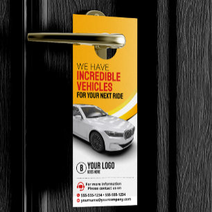 Affichette De Porte Location de voiture jaune professionnelle Automobi