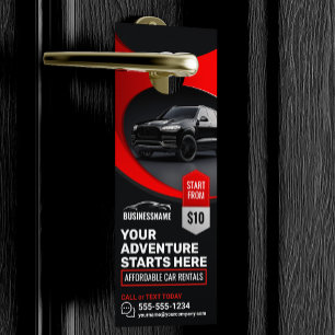 Affichette De Porte Location de voiture rouge moderne abordable Louage