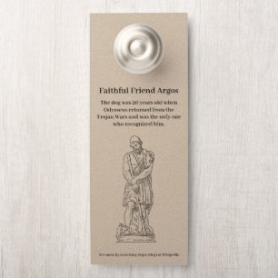 Affichette De Porte L'odyssée grecque d'Homère Argos le chien