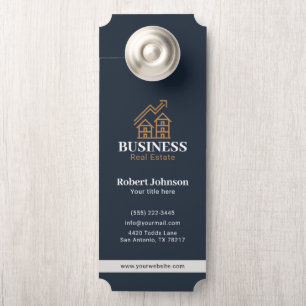 Affichette De Porte Logo de biens immobiliers Elegant Gold