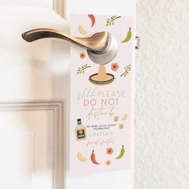 Affichette De Porte LOLITA Fiesta Siesta Tequila Bachelorette Hotel (Créateur téléchargé)