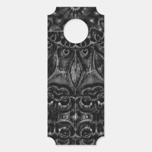 Affichette de porte Mandala au charbon