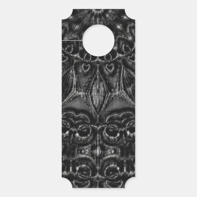 Affichette de porte Mandala au charbon (Devant)