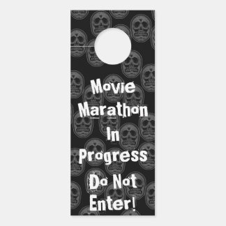 Affichette De Porte Marathon De Film En Cours N'Entre Pas