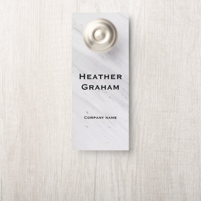 Affichette De Porte Marbre élégant personnalisable (Sur le bouton)