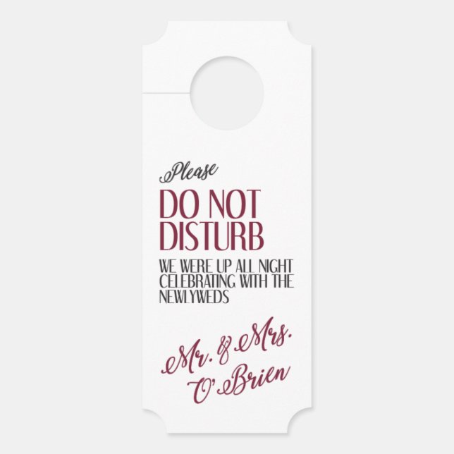 Affichette de porte mariage (Devant)
