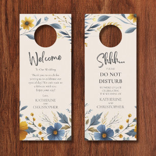 Affichette De Porte Mariage fleur sauvage Shhh Ne Dérangent Pas Le Bei