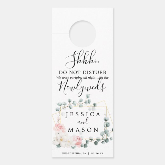 Affichette de porte Mariage Floral Greenery (Devant)