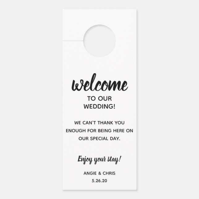 Affichette De Porte Mariage Guest Doorhanger Bienvenue et ne pas déran (Devant)
