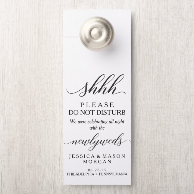 Affichette de porte mariage - Ne pas déranger - Cl (Sur le bouton)