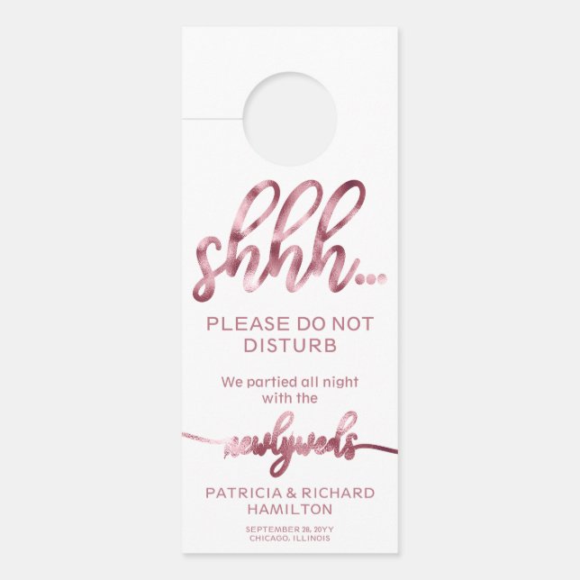 Affichette de porte Mariage ne pas déranger le sig (Devant)