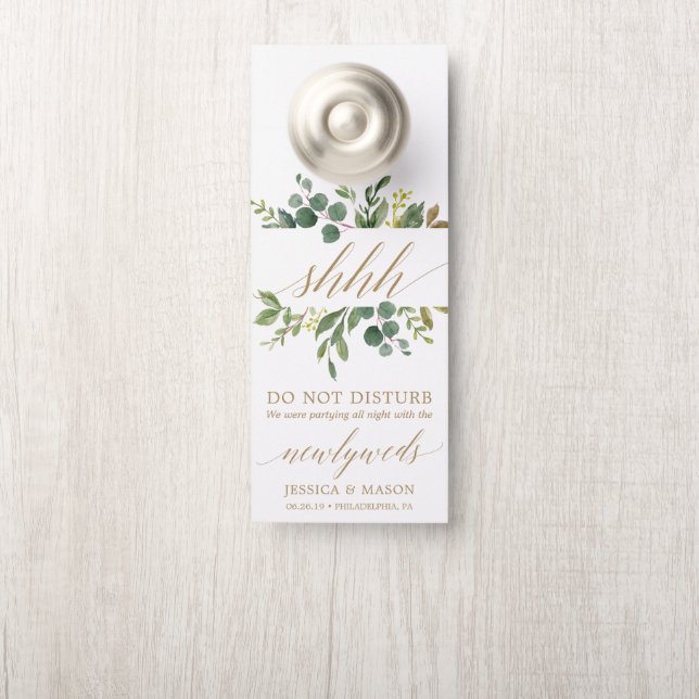 Affichette de porte mariage - Ne pas déranger - Ve (Sur le bouton)