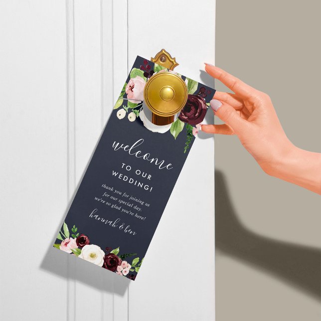 Affichette De Porte Mariage Romance de minuit Bienvenue/Ne pas dérange (Créateur téléchargé)