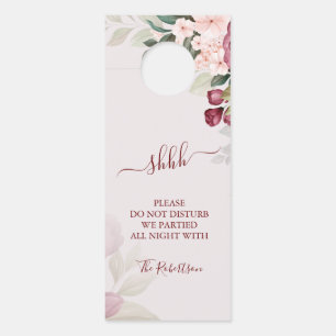 Affichette de porte Mariage Rose aquarelle