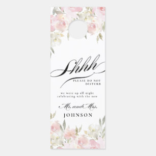 Affichette De Porte Mariage rose classique Bienvenue/Ne pas déranger