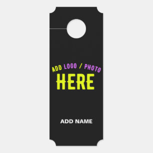 AFFICHETTE DE PORTE MARQUE VERIFIEE NOIRE PERSONNALISABLE MODERNE ET C