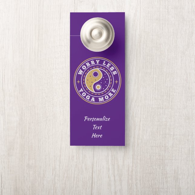 Affichette De Porte Méditation Zen Yoga Namaste Spirituel Personnalisé (Sur le bouton)