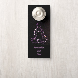 Affichette De Porte Méditation Zen Yoga Namaste Spirituel Personnalisé